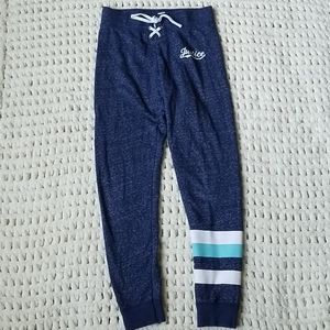 Justice sz 10 navy blue joggers pants striped